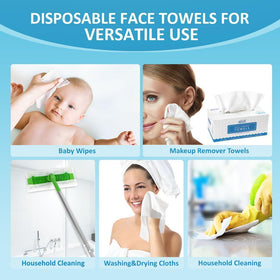 HOMEXCEL Disposable Face Towels in use for makeup removal