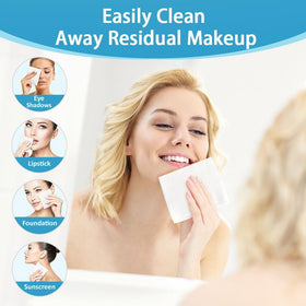 HOMEXCEL Disposable Face Towels stacked for easy access