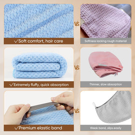HOMEXCEL Microfiber Hair Towel 40x20 in in purple
