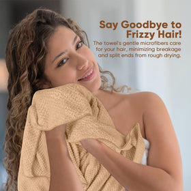 HOMEXCEL Microfiber Hair Towel back view in green