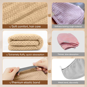 HOMEXCEL Microfiber Hair Towel folded in purple