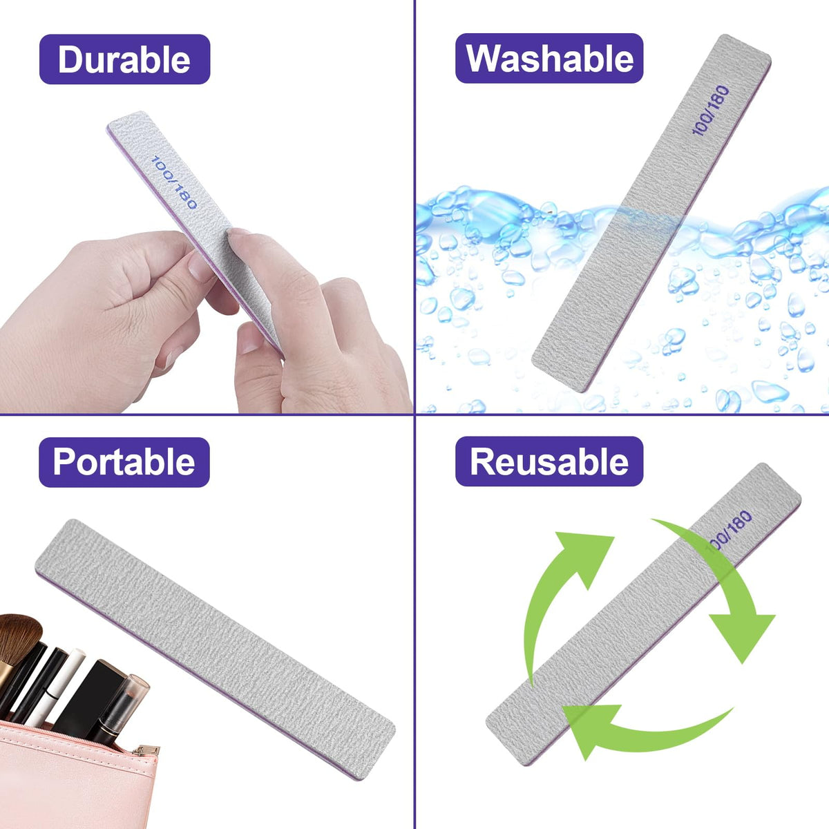 HomeyEra nail file in use on natural nails