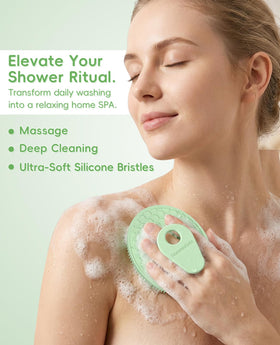 HOMMIESAFE Soft Silicone Shower Brush ergonomic grip design