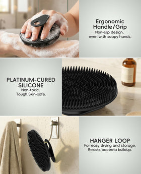 HOMMIESAFE Soft Silicone Shower Brush packaging