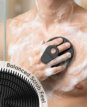HOMMIESAFE Soft Silicone Shower Brush with non-slip grip