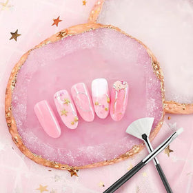 HomTop resin nail palette in agate stone style