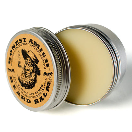 Honest Amish Beard Balm 4 Oz twist tin with organic shea butter