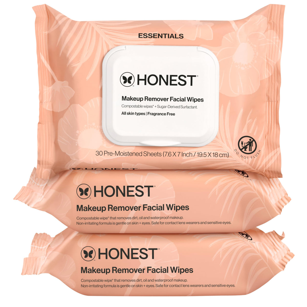 Honest Beauty Cleansing Makeup Remover Wipes packaging front view