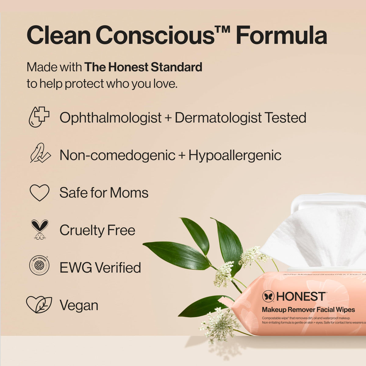 Honest Beauty Cleansing Wipes used on skin