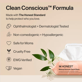 Honest Beauty Cleansing Wipes used on skin