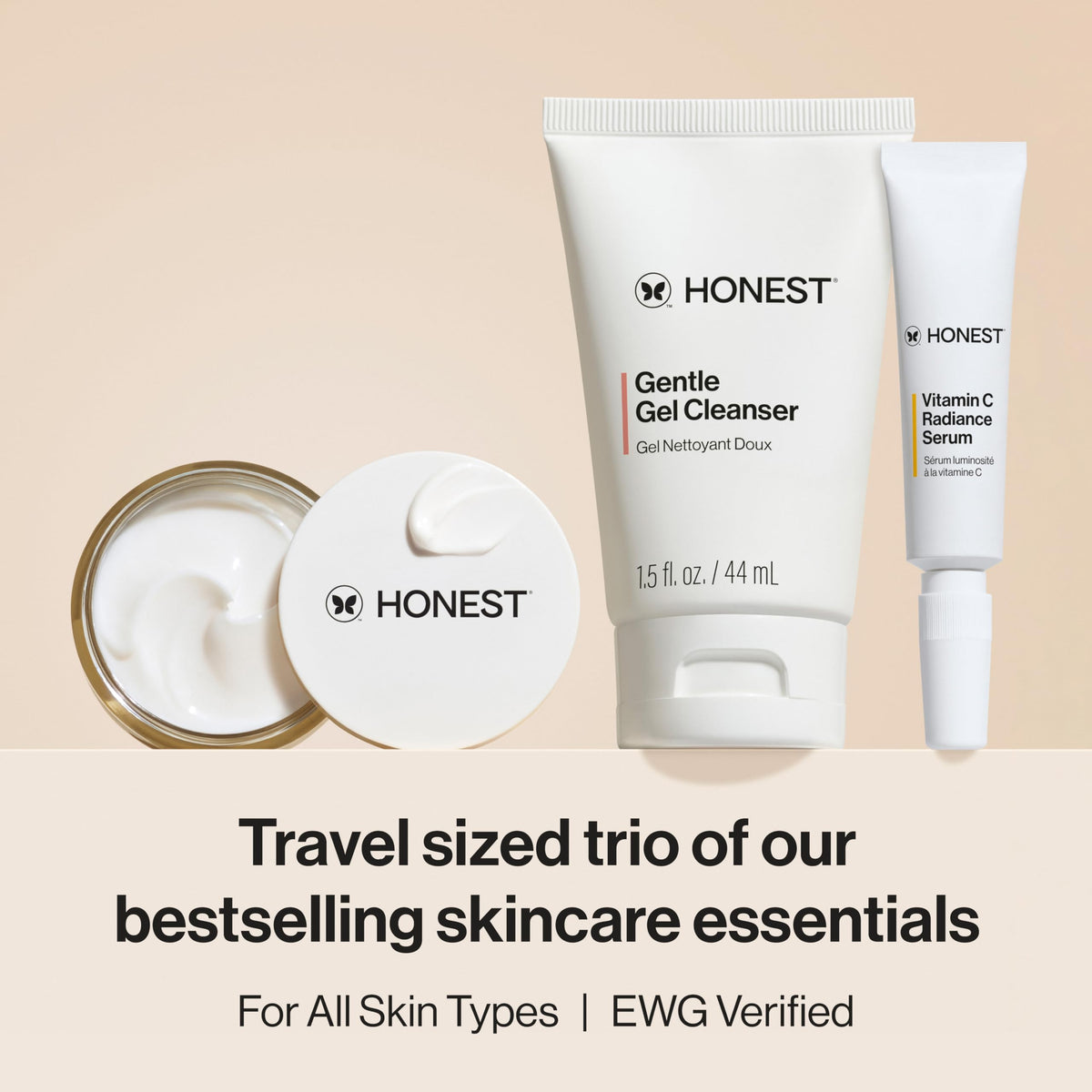 Honest Beauty Gentle Gel Cleanser bottle with chamomile flowers