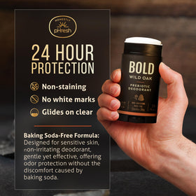 Honestly pHresh Natural Deodorant for Men, back view with usage instructions