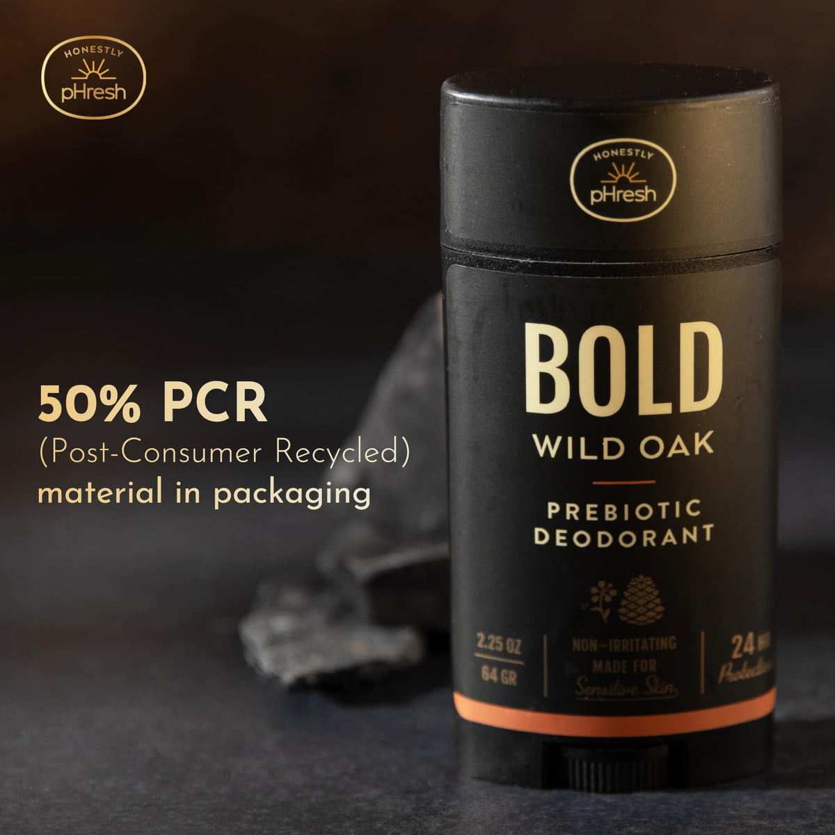 Honestly pHresh Natural Deodorant for Men, demonstrating stain-free formula