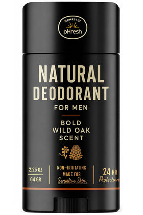 Honestly pHresh Natural Deodorant for Men in Bold Wild Oak, front view
