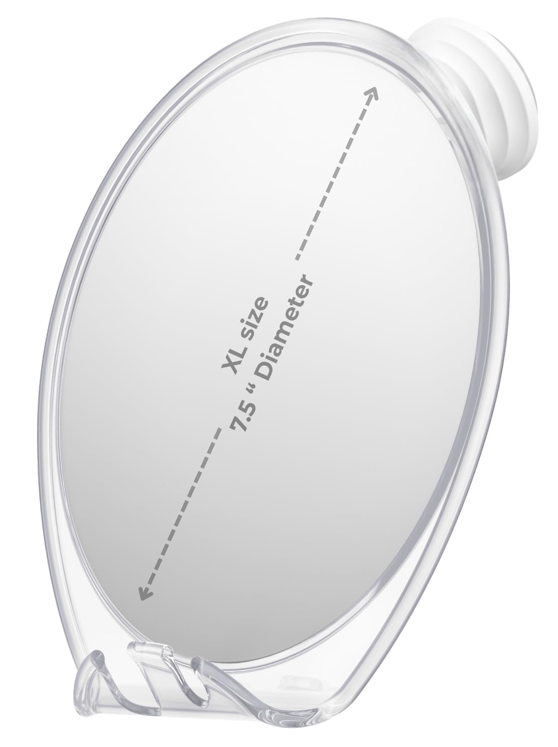 HONEYBULL Fogless Shower Mirror front view with suction mount
