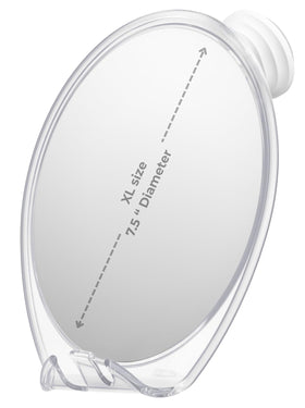 HONEYBULL Fogless Shower Mirror front view with suction mount