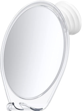 HONEYBULL Fogless Shower Mirror front view with suction mount