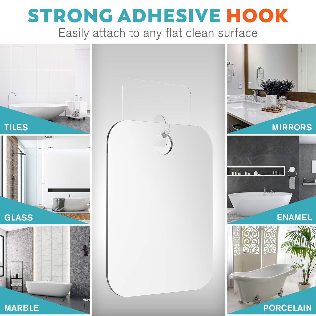 HONEYBULL Fogless Shower Mirror in a travel toiletry bag