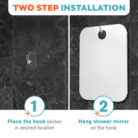 HONEYBULL Fogless Shower Mirror mounted on a bathroom wall