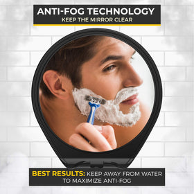 HONEYBULL Fogless Shower Mirror side view showing razor holder