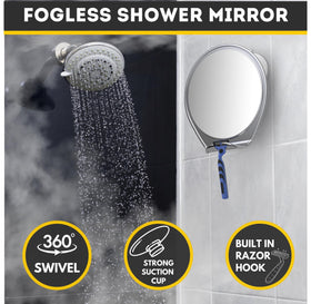 HONEYBULL Fogless Shower Mirror with razor holder in shower setting