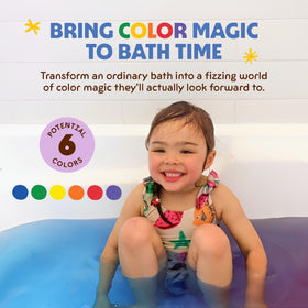 Honeysticks Bath Color Tablets fizzing in water
