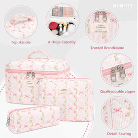 honitty Floral Cosmetic Bag lightweight and portable