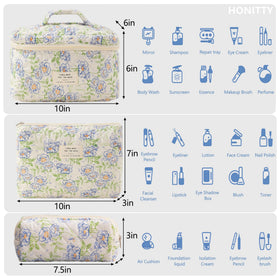 honitty Floral Makeup Bag in various sizes