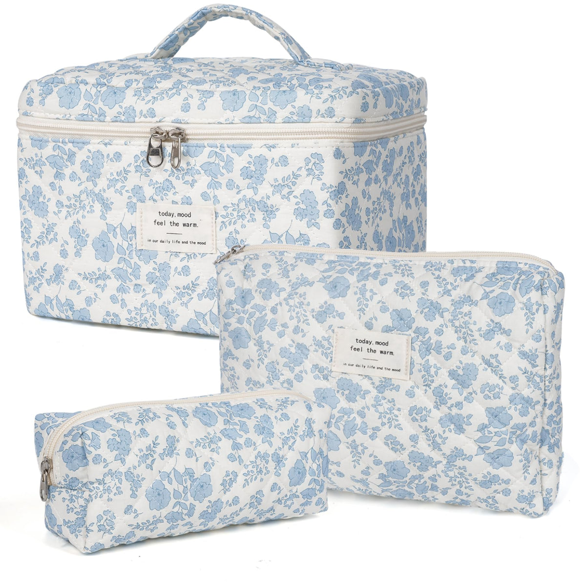 honitty Floral Makeup Bag Set with three sizes in floral design