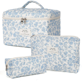 honitty Floral Makeup Bag Set with three sizes in floral design