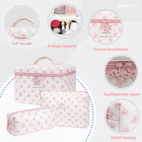 honitty floral makeup bag with zipper detail