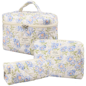honitty Floral Quilted Makeup Bag Set front view