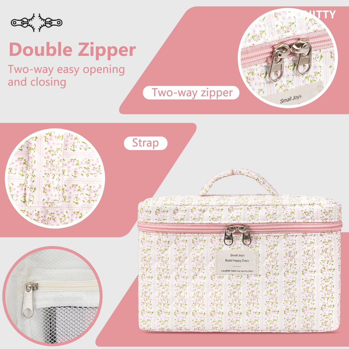 honitty lightweight travel cosmetic bag in suitcase