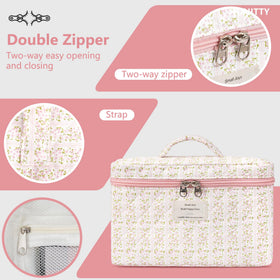honitty lightweight travel cosmetic bag in suitcase