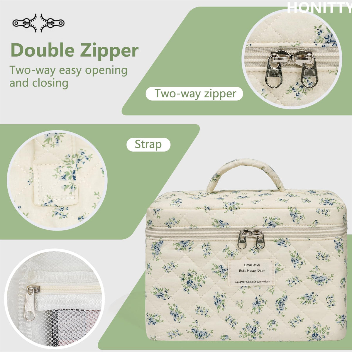 honitty makeup bag set in a suitcase