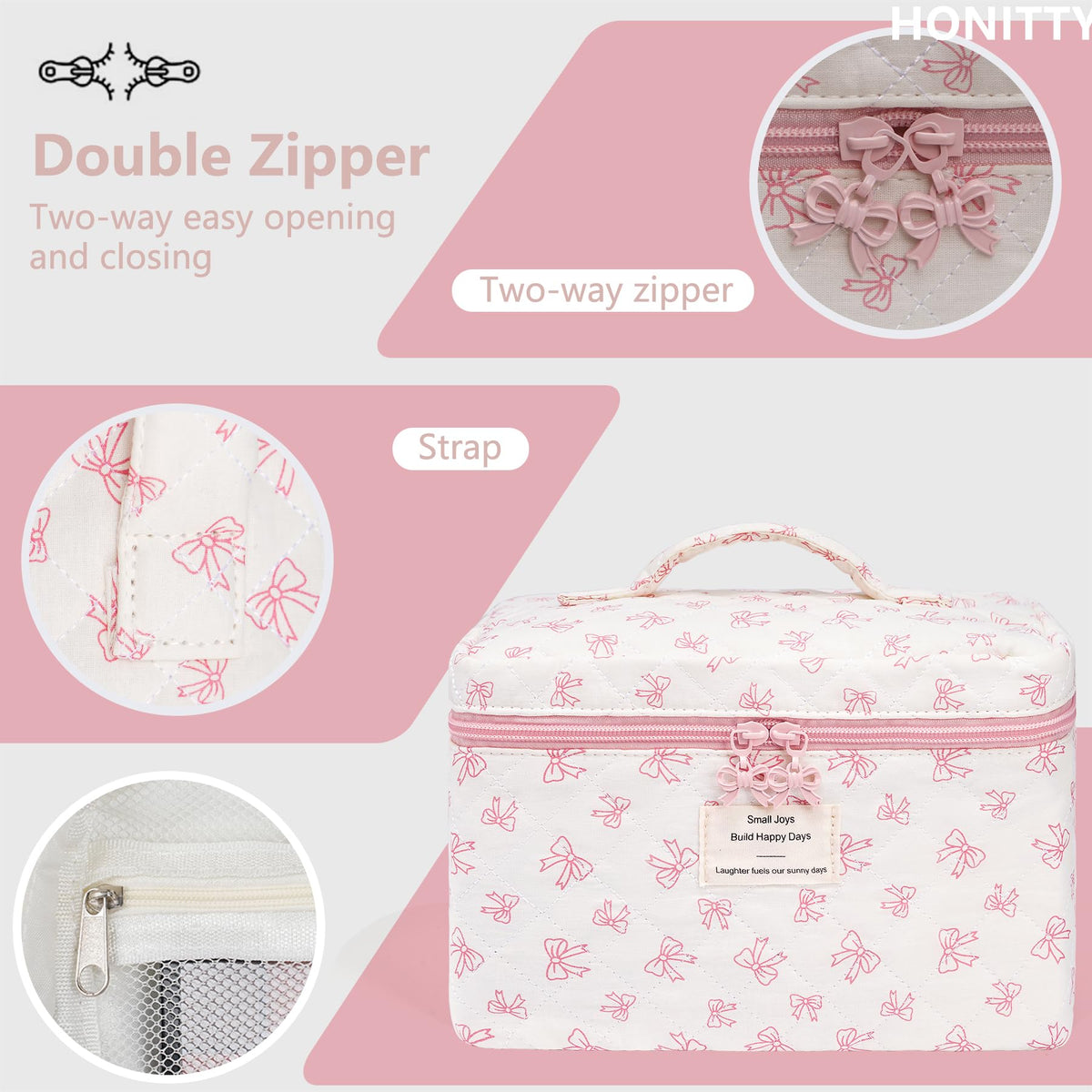 honitty makeup bag set in suitcase