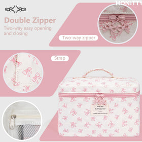 honitty makeup bag set in suitcase