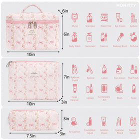 honitty Makeup Bag Set showing three sizes