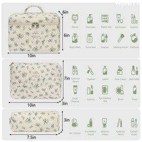honitty makeup bag set showing three sizes
