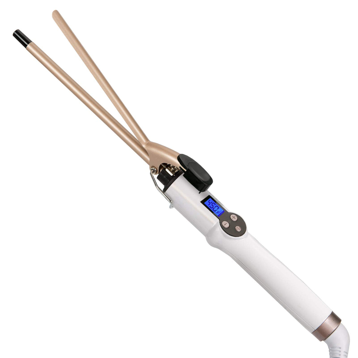 Hoson 3/8 inch curling iron front view with ceramic barrel