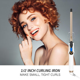 Hoson curling iron showing tourmaline ceramic barrel