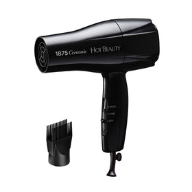 Hot Beauty 1875 Ceramic Hair Dryer front view in black