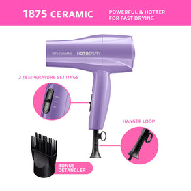 Hot Beauty Hair Dryer 1875W with comb attachment