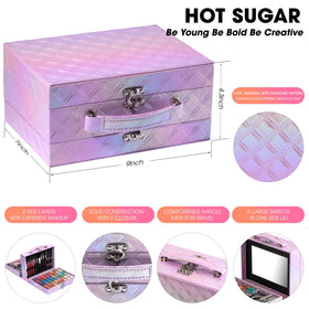 Hot Sugar Beginner Makeup Kit contents including lip glosses and lipsticks