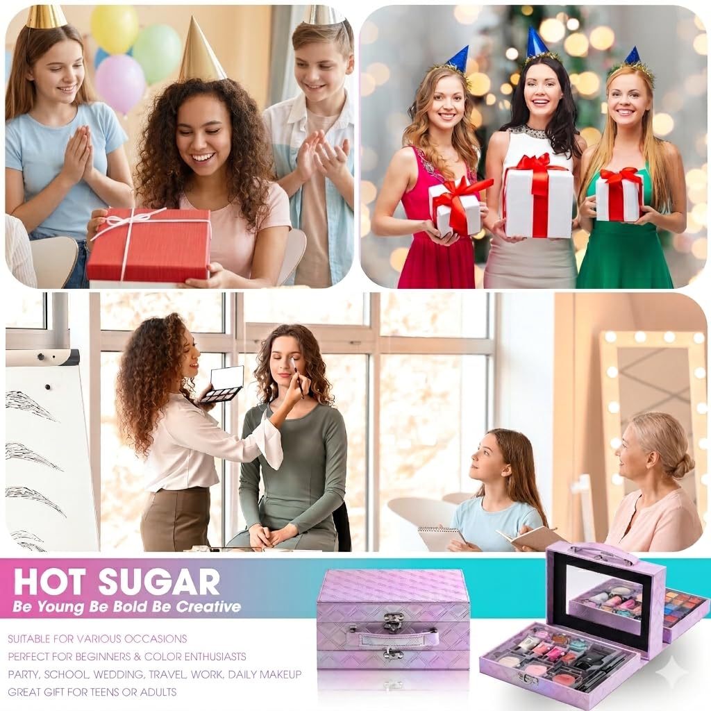 Hot Sugar Beginner Makeup Kit displayed on a vanity with accessories