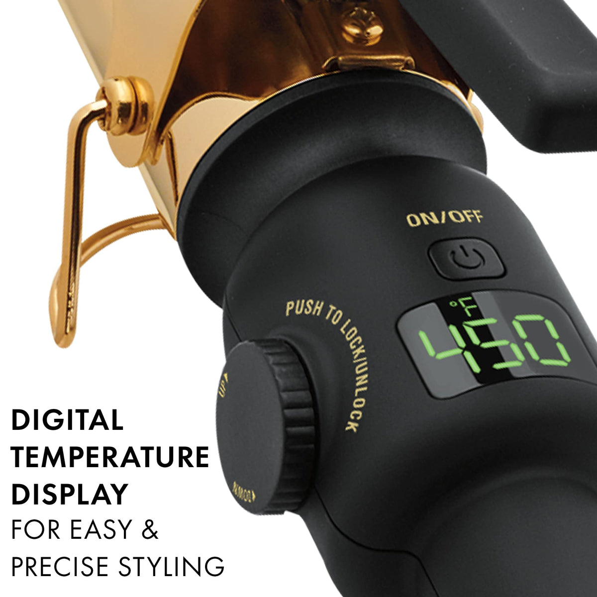 HOT TOOLS 24K Gold Curling Iron ergonomic grip