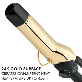 HOT TOOLS 24K Gold Curling Iron side view showing barrel