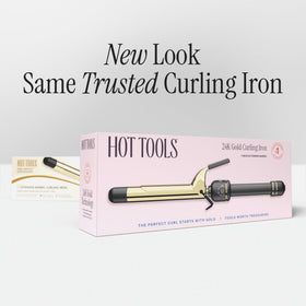 HOT TOOLS Curling Iron showing temperature control button