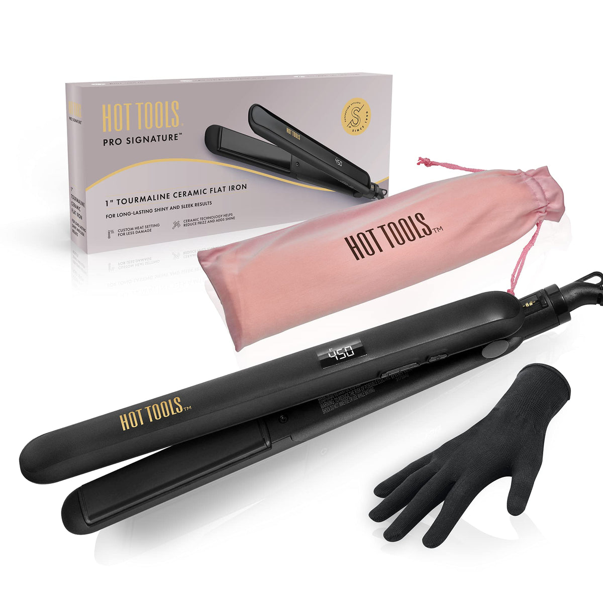 HOT TOOLS Pro Signature Ceramic Flat Iron front view