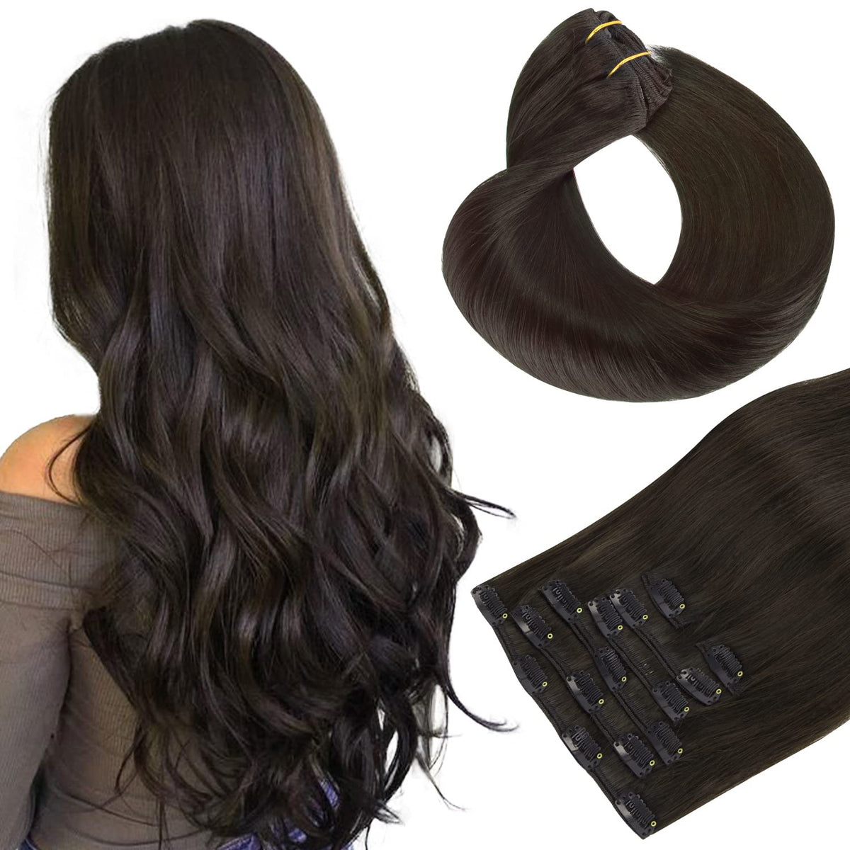 hotbanana Clip in Hair Extensions 16-inch #2 front view
